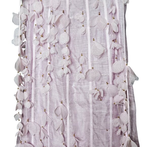 Zimmermann Botanica Petal Floral Applique Lilac Purple Silk Linen Bustier Dress - Picture 8 of 17